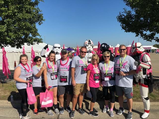 A team picture at the Susan G Komen Race for the Cure