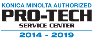 Konica Minolta Authorized Pro-Tech Service Center 2014-2019 Badge